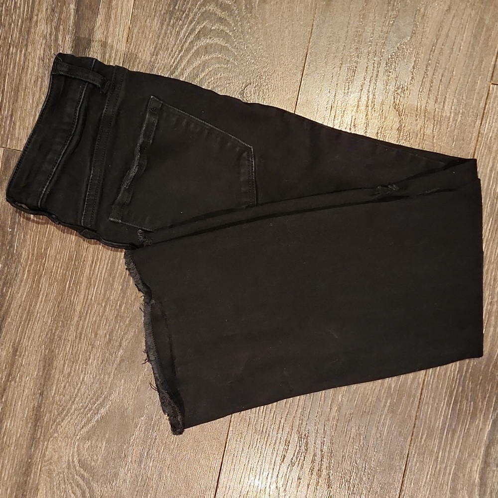 Flying Monkey Split Hem Distressed Crop Flare Jea… - image 7